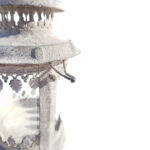 Lanterna in metallo anticato h21cm dettaglio apertura