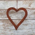 cuore corten vuoto da appendere