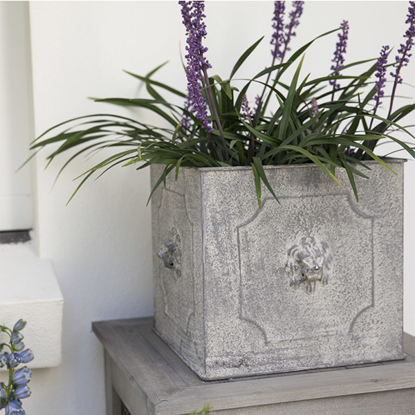 All Chic – Fioriera Da Parete In Metallo Bianco Antico, Stile Rustico, 33.5x24x10.4 Cm, Per Piante E Fiori In Giardino O Casa