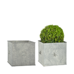 Fioriera quadrata metallo con bosso