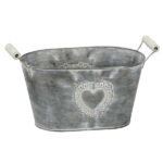 vaso metallo portapiante cuore