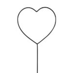 Cuore con asta semplice nero