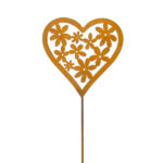 Cuore con fiori su asta