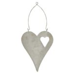 Cuore da appendere metallo grigio