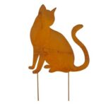 Gatto seduto da piantare corten