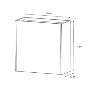 Divider Planter 40 Antracite Fioriera divisoria 100x40x115cm misure