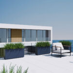 Metal Planter 30 Antracite 100x30x50cm ambient terrazzo