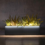 Metal planter 50 Antracite 100x50x50cm illuminato