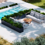 Metal planter 50 Antracite 100x50x50cm modulare