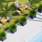 Metal planter Cube Fioriera quadrata metallo ambientata 2