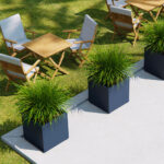 Metal planter Cube Fioriera quadrata metallo ambientata 3