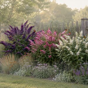 Siepe Buddleja davidii Tricolor in fioritura 1
